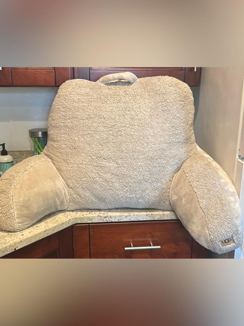 UGG Cream Plush Bedrest Pillow triangle